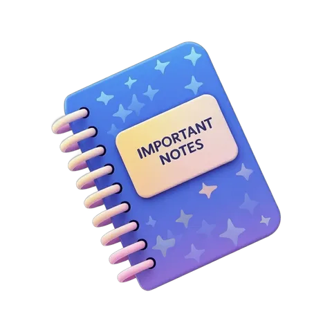 Important notes spiral bound notebook with starry pattern for education and office use PNG