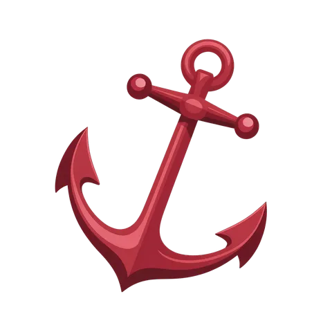Isolated 3d cartoon anchor graphic element for nautical travel and maritime branding designs PNG