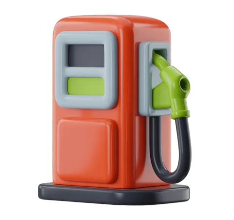 Isolated 3d gas pump station fuel nozzle clipart for automotive marketing and website design PNG