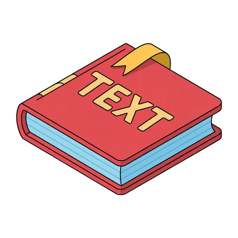 Isolated 3d isometric clipart of red book with text label for editorial and presentation designs PNG
