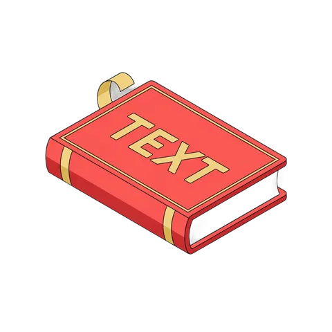 Isolated 3d red book illustration with text placeholder for design projects and presentations PNG