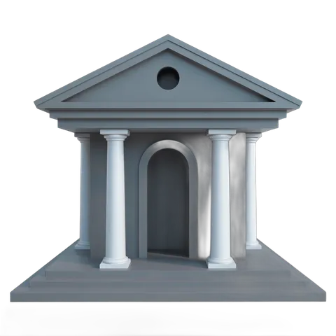 Isolated ancient greek temple architecture illustration for educational and historical presentations PNG