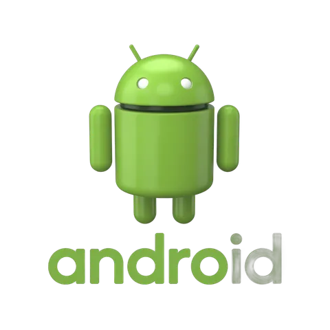 Isolated android robot mascot clipart graphic element for mobile app branding and tech marketing PNG