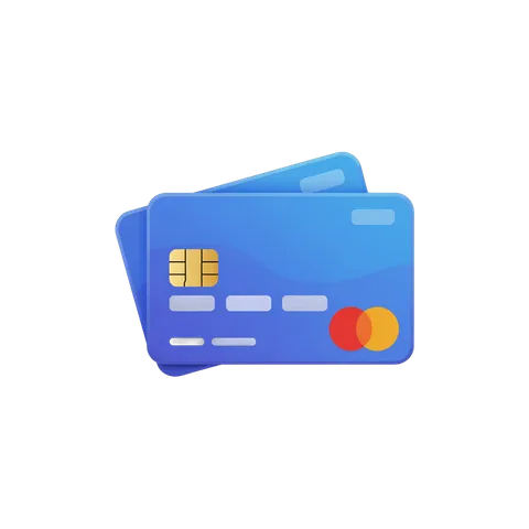 Isolated blue credit cards with mastercard logo for payment and financial design projects PNG