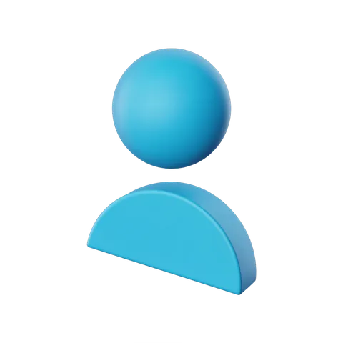 Isolated blue silhouette avatar icon with head and shoulders for user profile graphics and app interfaces PNG