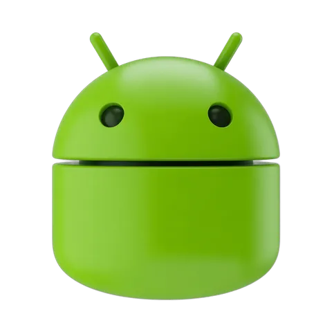 Isolated cartoon android robot mascot icon for mobile app technology branding and digital design PNG