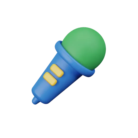 Isolated cartoon microphone graphic element for presentations podcasts and social media content PNG