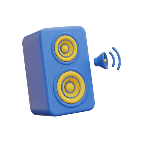 Isolated cartoon speaker icon with sound waves for presentations and apps PNG