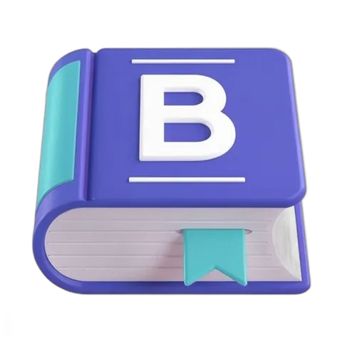 Isolated clipart book icon with turquoise ribbon marker for educational and business presentations PNG