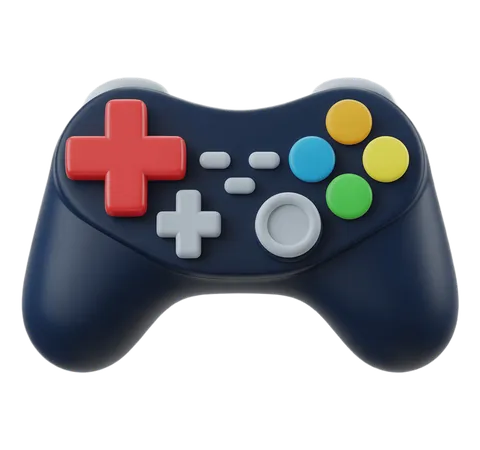Isolated game controller clipart with colorful buttons for gaming graphics and presentations PNG