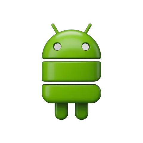 Isolated green android robot mascot icon with transparent background for app branding and mobile design PNG