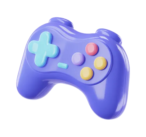 Isolated purple video game controller clipart for digital design projects PNG