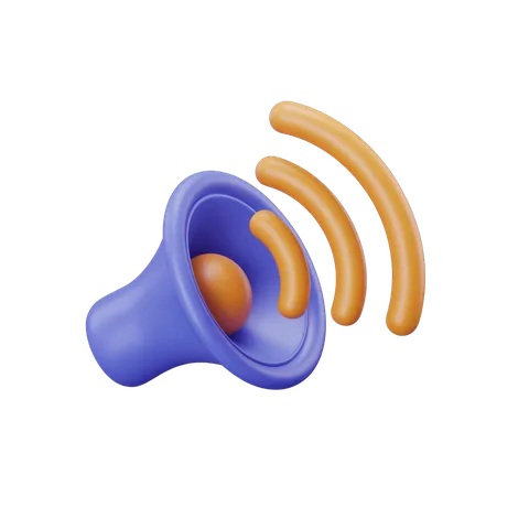 Isolated speaker icon with sound waves for presentations and app interfaces PNG