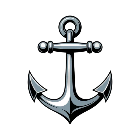 Isolated transparent anchor graphic element for nautical maritime logos and branding designs PNG