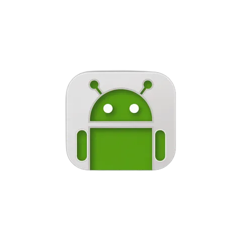 Isolated transparent android robot icon for mobile app design and digital marketing graphics PNG