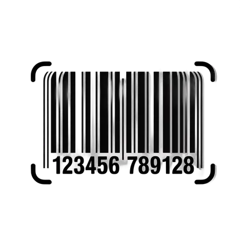 Isolated transparent barcode graphic element for product labeling and retail design PNG