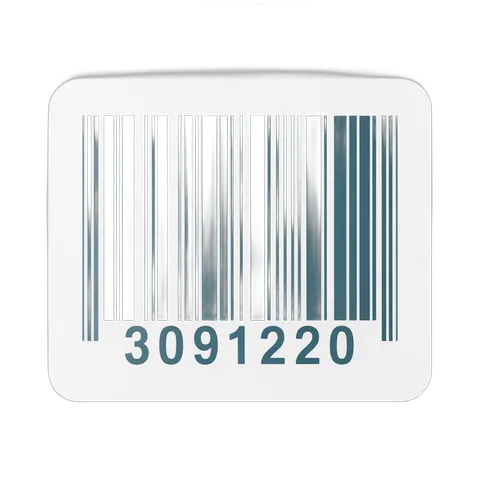 Isolated transparent barcode graphic element for product labeling and retail design projects PNG