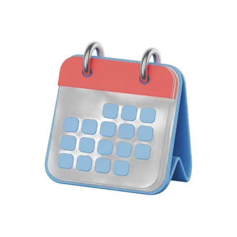 Isolated transparent calendar clipart graphic for scheduling and planning designs PNG