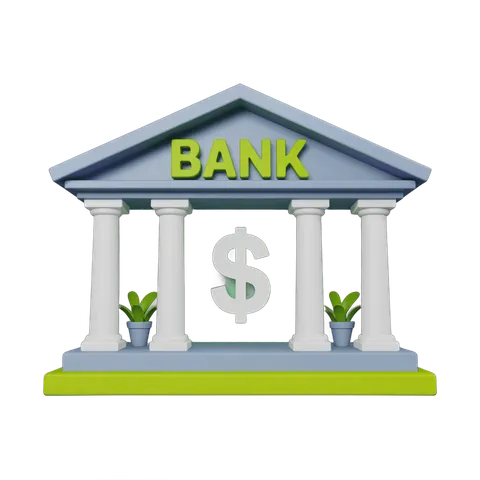 Isolated transparent clipart bank building with dollar sign symbol for financial graphics and presentations PNG