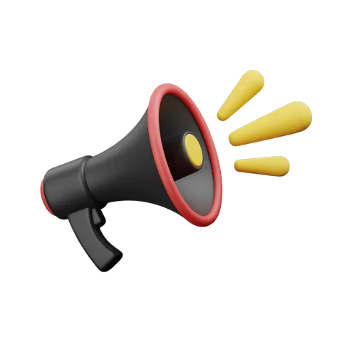 Isolated transparent megaphone clipart graphic for announcements and alerts PNG