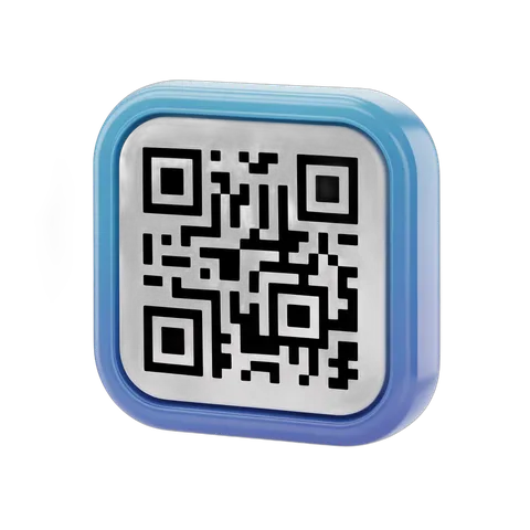 Isolated transparent qr code graphic element for digital marketing and mobile access PNG