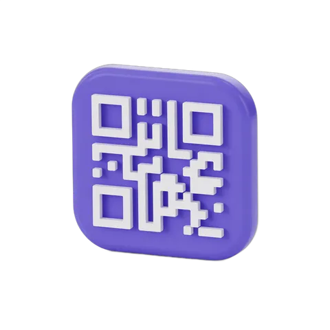 Isolated transparent qr code graphic element for digital marketing and mobile app promotion PNG