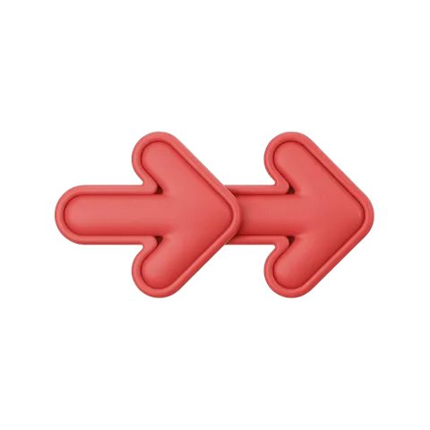 Isolated transparent red double ended arrow clipart for presentations and web design PNG