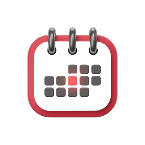 Minimalist calendar clipart with highlighted date for scheduling and planning documents PNG