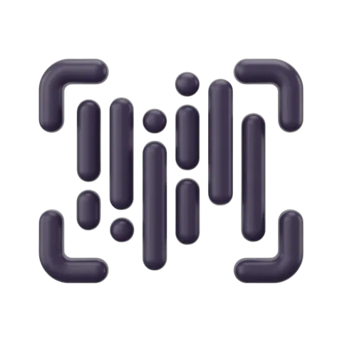 Modern abstract geometric barcode graphic element for digital design and branding projects PNG