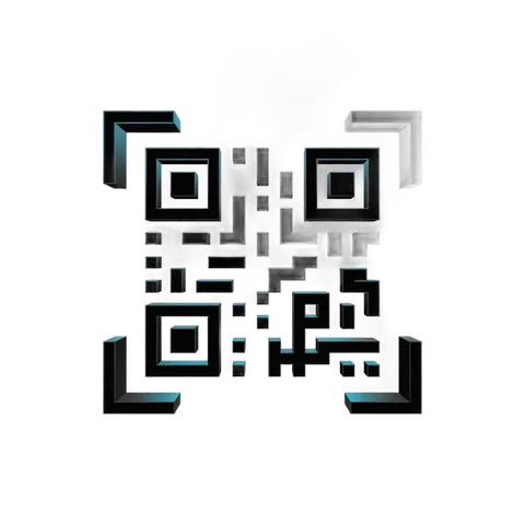 Modern abstract geometric qr code graphic element for digital marketing and app promotion PNG