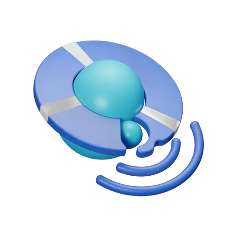 Modern abstract wireless signal speaker icon with sound waves clipart PNG