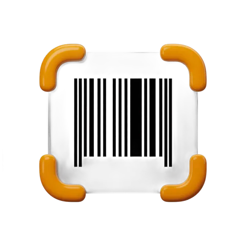 Modern barcode and QR code graphic element for retail product packaging and digital marketing materials PNG