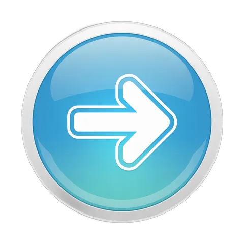 Modern blue circular arrow icon for next step navigation and user interface design PNG