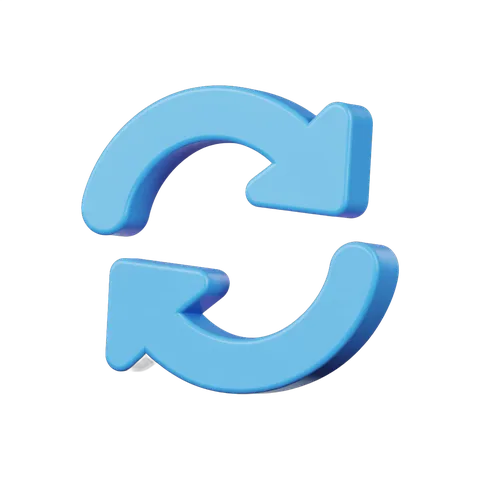 Modern blue circular arrows icon for recycling sustainability and eco friendly design projects PNG