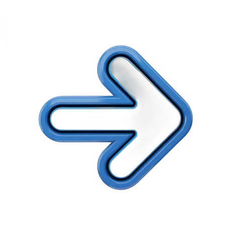 Modern clean blue arrow icon graphic element for presentations and web design projects PNG
