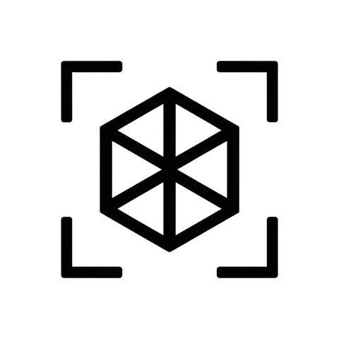 Modern geometric hexagonal icon with cross lines inside for app design and digital interfaces PNG