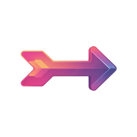 Modern gradient arrow graphic for presentations and web design projects PNG