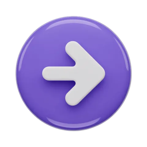 Modern purple circular arrow icon with white outline for user interface navigation and app design PNG