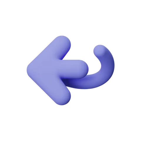 Modern purple left arrow icon for web ui design and app navigation interface PNG