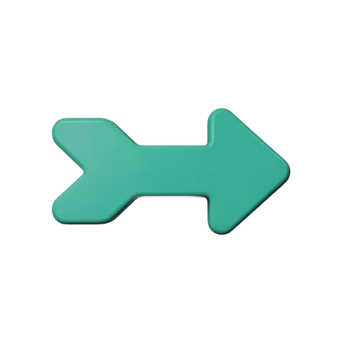 Modern turquoise directional arrow icon for presentations web design and user interface PNG