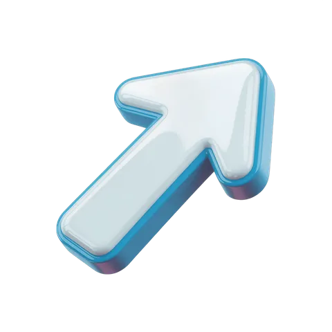 Modern upward arrow graphic element for presentations business growth success marketing PNG