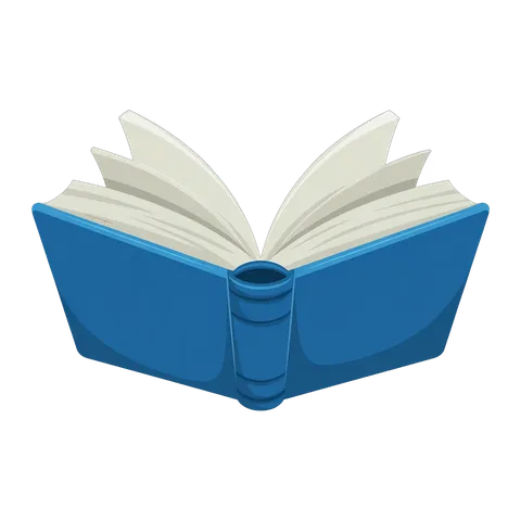 Open vintage style book illustration for educational and editorial design projects PNG