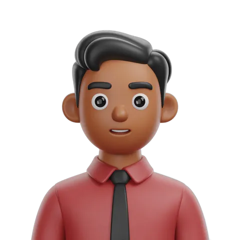Professional cartoon man in pink shirt and tie for business presentations and corporate graphics PNG