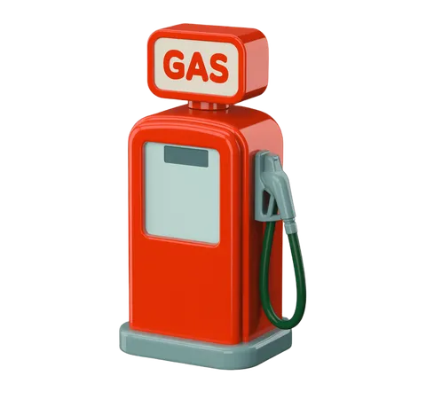 Red gas station pump isolated clipart for commercial illustrations and presentations PNG