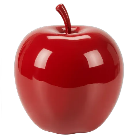 Red glossy apple isolated clipart for food graphics and digital design projects PNG