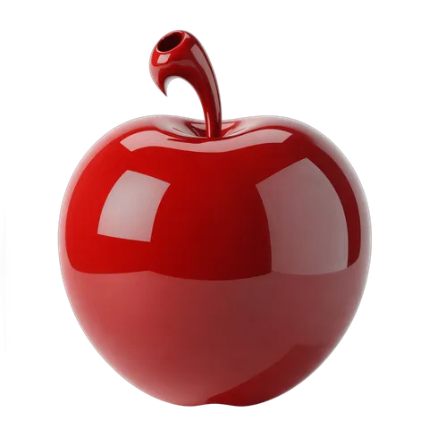 Red glossy apple isolated clipart for food packaging and digital design projects PNG