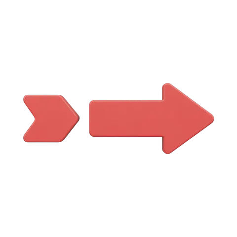 Red isolated directional arrows graphic element for presentations and web design PNG