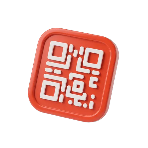 Red isolated qr code graphic element for digital marketing and app promotion designs PNG