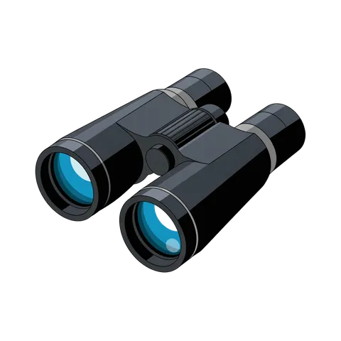 Sleek black binoculars clipart for outdoor adventure travel and nature exploration designs PNG