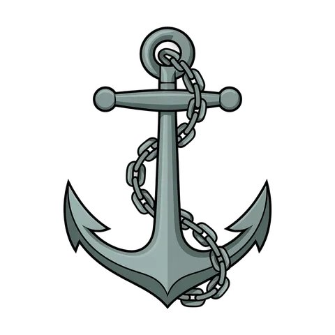Traditional navy anchor graphic element for maritime logos and nautical branding designs PNG